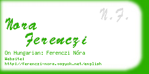 nora ferenczi business card